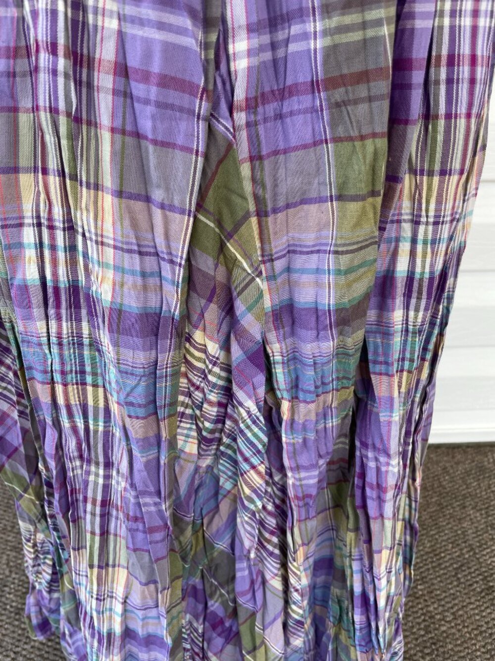 NWT Women's KORET Purple Plaid Summer Broomstick Skirt XL - Picture 2 of 4